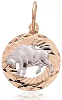 Diamond Sky Jewelry Auksinis zodiako ženklo pakabukas „Jautis V“