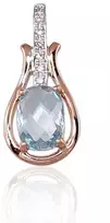 Diamond Sky Jewelry Auksinis pakabukas su deimantais ir topazais „Grakštumas II“