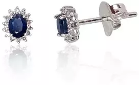 Diamond Sky Jewelry Auksiniai auskarai su deimantais ir safyrais „Ferro“
