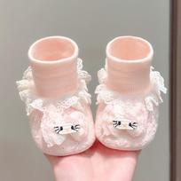 Floral Bow Non-Slip Plush Pre-Walker Shoes for Baby Girls (1 Year) S 10.5cm (0-5 months) white
