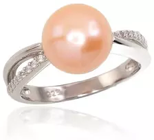 Diamond Sky Jewelry Sidabrinis žiedas su cirkoniais ir perlais „Sunrise Pearl“