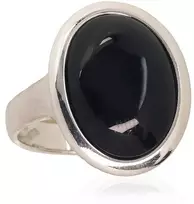 Diamond Sky Jewelry Sidabrinis žiedas su oniksu „Onyx Moon“
