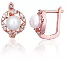 Diamond Sky Jewelry Sidabriniai auskarai su cirkoniais ir perlais „Marielle“