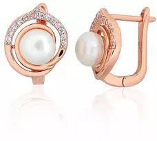 Diamond Sky Jewelry Sidabriniai auskarai su cirkoniais ir perlais „Marielle II“