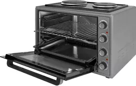 Elektrinė krosnelė Elektrinė orkaitė su kaitlentėmis, 65L, 2000W, kaitlentės 1000+1500W, pilka, 70550, ELITE