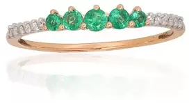 Diamond Sky Jewelry Auksinis žiedas su deimantais ir smaragdais „Damaris III“