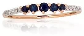 Diamond Sky Jewelry Auksinis žiedas su deimantais ir safyrais „Damaris“