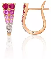 Diamond Sky Jewelry Auksiniai auskarai su deimantais ir rubinais „Skylar II“