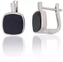 Diamond Sky Jewelry Sidabriniai auskarai su oniksu „Nyx“