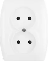 Plastrol Lizdas kištukinis dvigubas p/t 2x2p, 16A, 250V komplektas