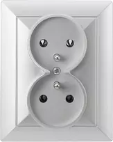 Plastrol Dvigubas įleidžiamas lizdas su įžeminimu, 2x2p+uz, 16A, 250V