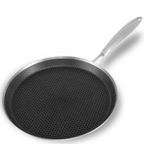 Crepe keptuvė Nonstick koriaus struktūros Dosa keptuvė Nerūdijančio plieno Ergonomiška rankena Virtuvinė blynų keptuvė Suderinama su indukcija Tortilijų keptuvė gray