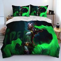 VALORANT Game 3D Print Bedding Set Duvet Cover Pillowcase Comforter King Queen Size Boys Adult Bed Set 70x133cm 2pcs green