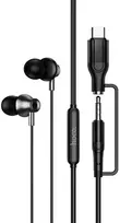 su laidu ausinės su mikrofonu Jack 3,5 mm/ USB C Hoco M119A juodas
