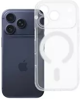 OEM dėklas, skirtas iPhone 18 Pro / 17 Pro, skaidrus, su magnetiniu laikikliu (STR / APSAUGA KAMERAI), suderinamas su MagSafe