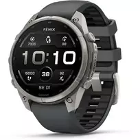 Išmanusis laikrodis Garmin fenix 9 Pro – 47mm, Titanium with Graphite/Juodas Silicone Band