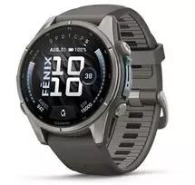 Išmanusis laikrodis Garmin fenix 9 – 43mm, Titanium with Pebble Pilkas Silicone Band