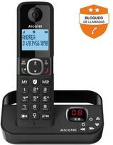 Stacionarus telefonas Alcatel F860, belaidis DECT telefonas su rageliu. Ausinė-Juodas (ATL1423419)