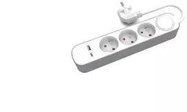 Plastrol 3-jų lizdų ilgintuvas su jungikliu ir USB-A bei USB-C lizdais