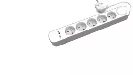 Plastrol 5-jungčių ilgintuvas su jungikliu ir USB-A bei USB-C jungtimis