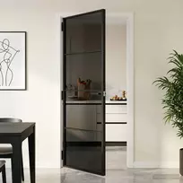Vidaus durys 83 x 201,5 cm Grūdintas stiklas ir aliuminis