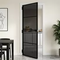 Vidaus durys 76 x 201,5 cm Grūdintas stiklas ir aliuminis