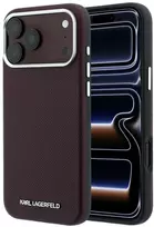 Karl Lagerfeld Grained Elongated Logo MagSafe dėklas, skirtas iPhone 17 Pro Max / 18 Pro Max – bordo spalvos