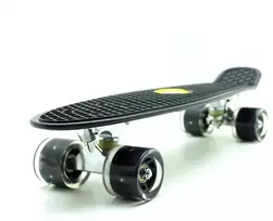 Riedlentė Pennyboard 58cm su šviečiančiais ratukais, Spalva: Juoda