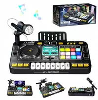 Vaikiška DJ konsolė-mikseris su mikrofonu, pianinu, LED ir Bluetooth, nuo 3 metų