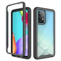 For Samsung Galaxy A52 5G / 4G Starry Sky Solid Color Series Shockproof PC + TPU Protective Case(Black) For Samsung Galaxy A52 5G / 4G mėlyna