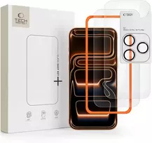 Tech-Protect Easy Set+ 2 vnt. Grūdintas stiklas ekranui ir grūdintas stiklas objektyvui, skirtas iPhone 18 Pro