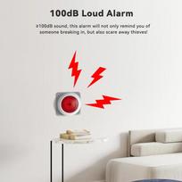 Meian Tuya 100dB Siren Alarm Wireless Sirena Alarma Linkage Security Protection Control Via Smart Life APP ZigBee 3.0 Gateway EU Plug red