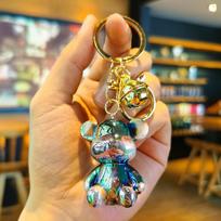 Acrylic Bear Figurine Keychain Cartoon Vibrant Color Couple's Keychain Kawaii Cute Personalized Gifts Y2k Fashion Toys Anime brown