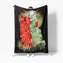 Gustav Klimt Oil Painting Four Seasons Blanket Sofa Bed Cover Soft and Fluffy Blanket Soft Warm Flannel Throw Blanket Gift Art 75x90cm black