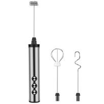 Aug. Mini Hand Mixer Detachable Stainless Steel Whisk 3 In One Electric Handheld Milk Frother 3 Adjustable Speeds gray