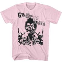 Green Day Billie Joe Zombie T-shirt Mens Rock Music Classic Band Tee New Pink S