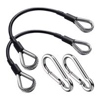 2pcs/set Fitness Pulley Cable Extension  With Carabiner Gym Extension Rope Pulley System Workout Pull Down Cable Attachments gray