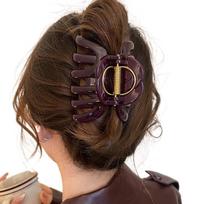 Large Hair Grab French Style Shark Clip Creative Pumpkin Hair Claw  Hair Accessories tamsiai raudona spalva