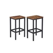VASAGLE Bar Stools, Set of 2 Bar Chairs, Kitchen Breakfast Bar Stools with Footrest, Industrial in Living Room, Party Room, Rustic Brown LBC ruda