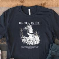 Dante Alighieri Divine Comedy Dark Academia Graphic T-Shirt and kids tshirt 150 gray