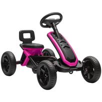 Pedal Kart with Non-Slip EVA Wheels, Metal Frame, 30kg Load Capacity for Boys and Girls Ages 2-5 Years, Pink