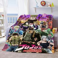 JoJo Bizarre Adventure Cozy Blanket Flannel Throw Soft Warm Lightweight Sofa Bed Blanket Home Decor -QJY 75x90cm black