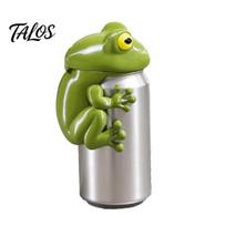 Standard Can Lid Stoppers 3D Printed Cute Animal Cover, Reusable Soda Protector Lid, Dinosaur Frog Shark Silicone Style Closures Dust Cover Frog