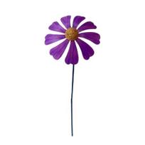 Metalinis gėlių sodo kuolas Lauko įsmeigiamas į žemę Gėlių dekoracija Rustic gėlių kiemo meno kuolas Vejos, terasos, takelio dekoravimui A purple