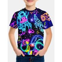 Korean children's clothing, children's neon color, light spring clothing, children's clothing, men's clothing, tops, boys' T-shirts 150 blue