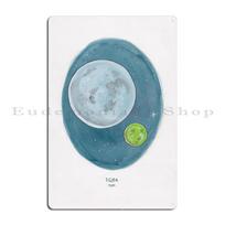 Haruki Murakami S 1q84 Novel Illustration Of Two Moons Metal Signs Wall Mural Living Room Personalized Kitchen Tin Sign Poster 20x30cm gray