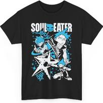 Anime Soul Eater Marškinėliai, Maka Albarn, Death The Kid, Black Star, Trumpomis Rankovėmis Unisex Marškinėlis S juoda