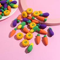 3D Cartoon Carrot Vegetable Eraser for Kids' Educational Learning yellow