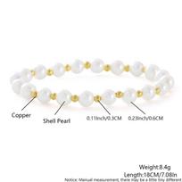 Fashion Bar Soft Clay Bracelet - Elegant Design String Bead Bracelet for Layered Wearing NZ05-4 white