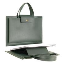 13-14/15-16 Inch Carrying Laptop Pouch Wear-resistant Leather Notebook Stand Handbag Foldable for MacBook/Huawei/Lenovo/HP/Dell gray